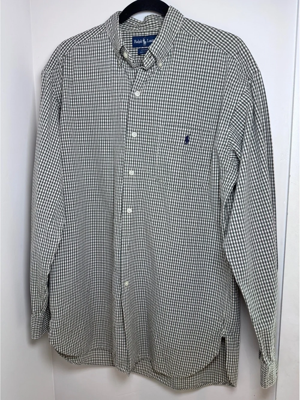 Ralph Lauren McMeel Men’s M Green Micro Check Button Down Shirt Size M